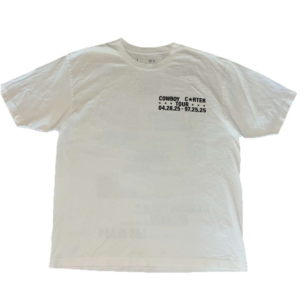 Beyonce CCT Official Tour Tee L White Cowboy Carter Tour 2025 Merch NEW